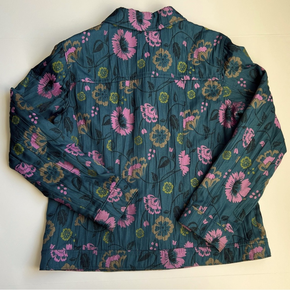 Multiple Color Flower Print Jacket, Size L. - image 2